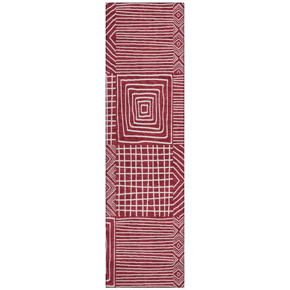 LOOMLAN Rugs Junia Red Washable Indoor-Outdoor Rug