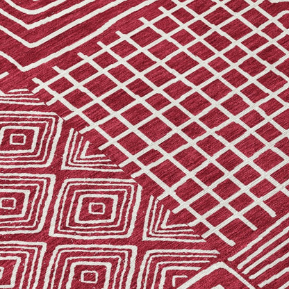 LOOMLAN Rugs Junia Red Washable Indoor-Outdoor Rug