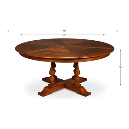 Sarreid Jupe Wooden Brown Round Dining Table