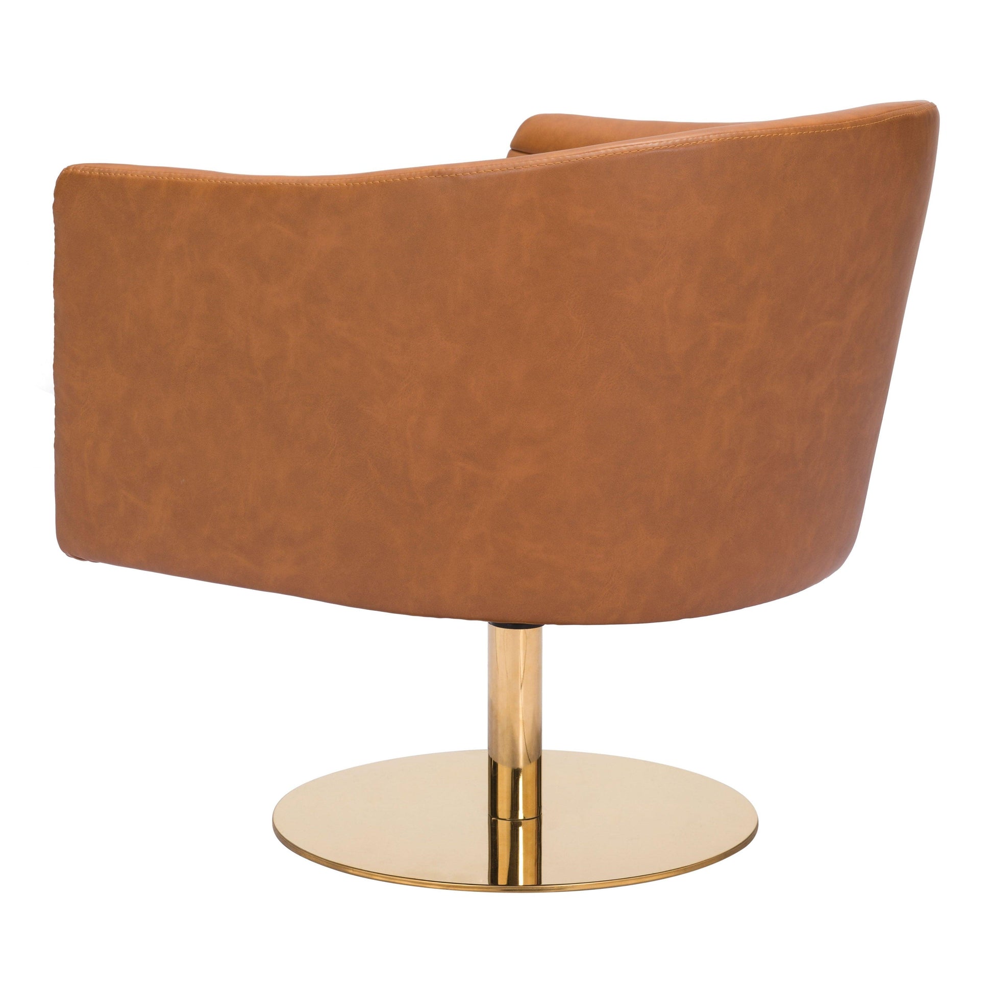 Justin Accent Chair Brown - Sideboards and Things Accents_Gold, Brand_Zuo Modern, Color_Brown, Color_Gold, Features_Swivel, Finish_Polished, Materials_Metal, Materials_Upholstery, Metal Type_Stainless Steel, Metal Type_Steel, Product Type_Occasional Chair, Upholstery Type_Leather, Upholstery Type_Vegan Leather