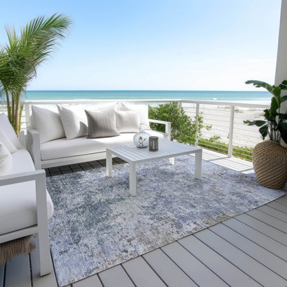 LOOMLAN Rugs Kairi Blue Washable Indoor-Outdoor Rug
