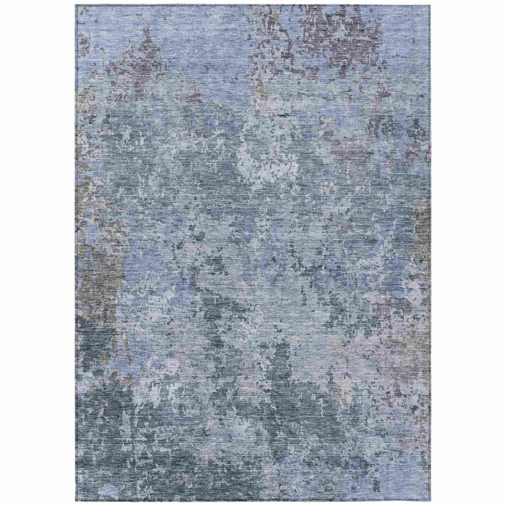 LOOMLAN Rugs Kairi Blue Washable Indoor-Outdoor Rug