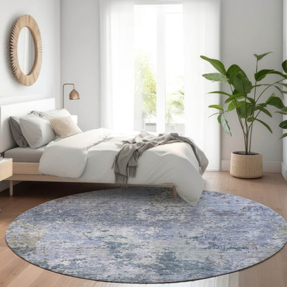 LOOMLAN Rugs Kairi Blue Washable Indoor-Outdoor Rug