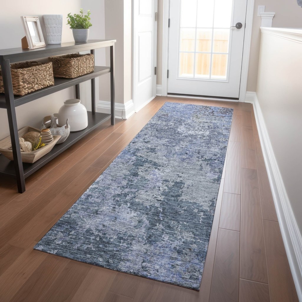 LOOMLAN Rugs Kairi Blue Washable Indoor-Outdoor Rug