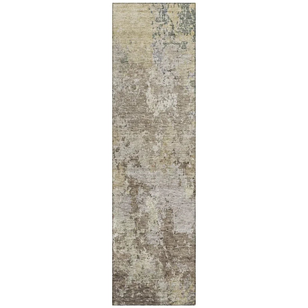 LOOMLAN Rugs Kairi Brown Washable Indoor-Outdoor Rug
