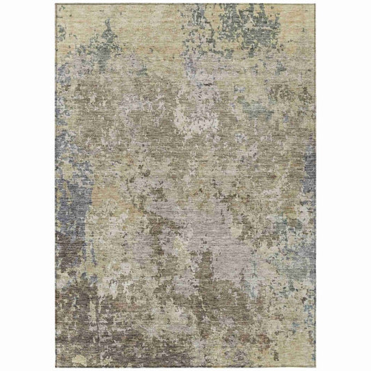 LOOMLAN Rugs Kairi Brown Washable Indoor-Outdoor Rug