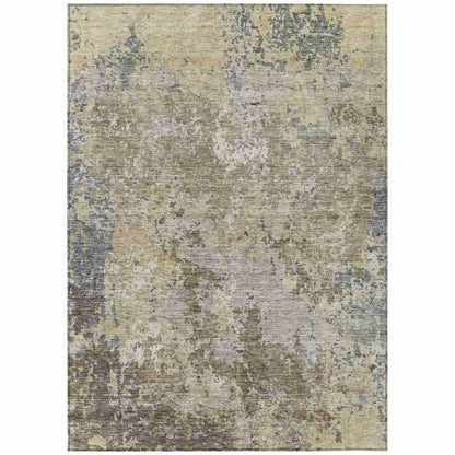 LOOMLAN Rugs Kairi Brown Washable Indoor-Outdoor Rug
