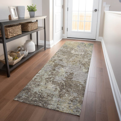 LOOMLAN Rugs Kairi Brown Washable Indoor-Outdoor Rug