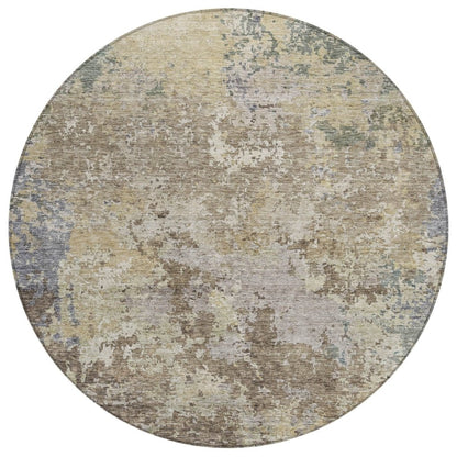LOOMLAN Rugs Kairi Brown Washable Indoor-Outdoor Rug
