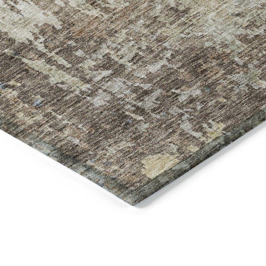 LOOMLAN Rugs Kairi Brown Washable Indoor-Outdoor Rug