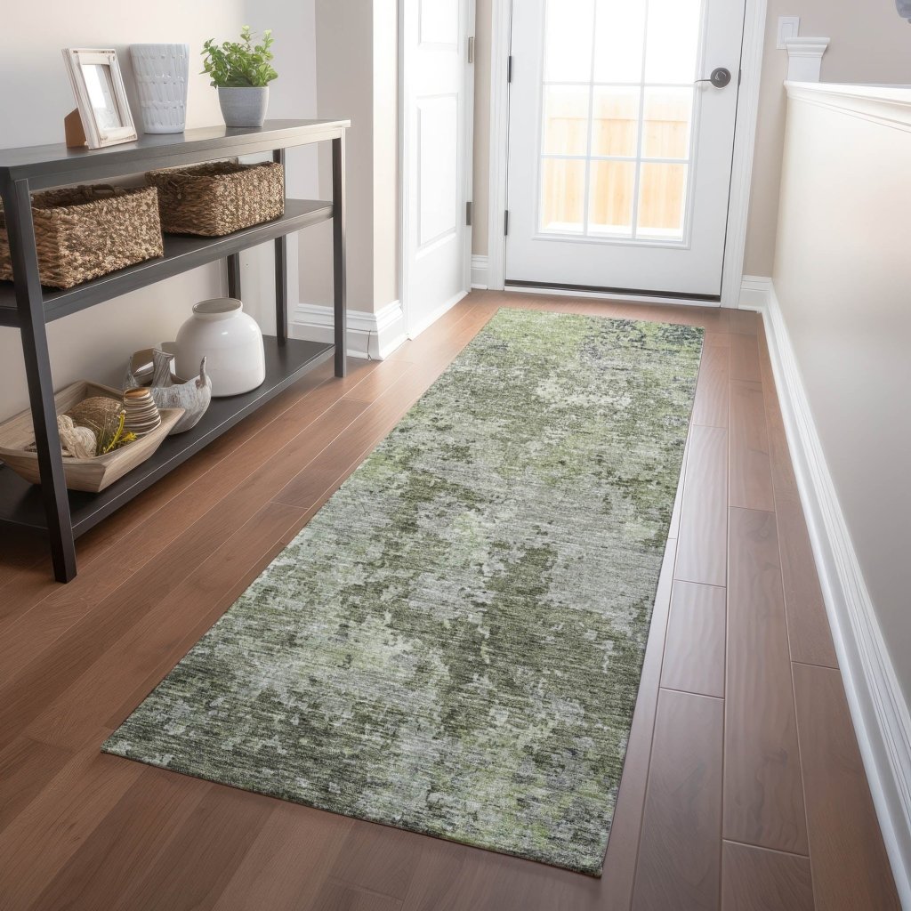 LOOMLAN Rugs Kairi Green Washable Indoor-Outdoor Rug