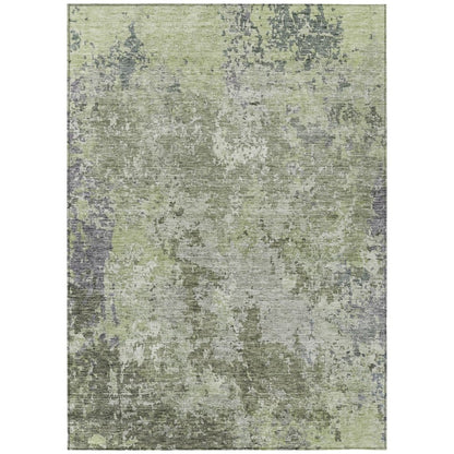 LOOMLAN Rugs Kairi Green Washable Indoor-Outdoor Rug