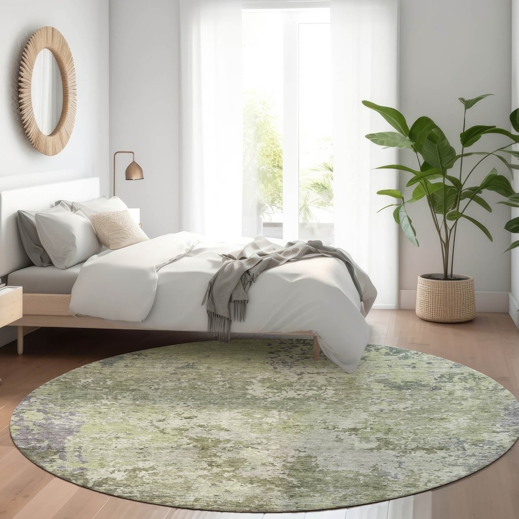 LOOMLAN Rugs Kairi Green Washable Indoor-Outdoor Rug