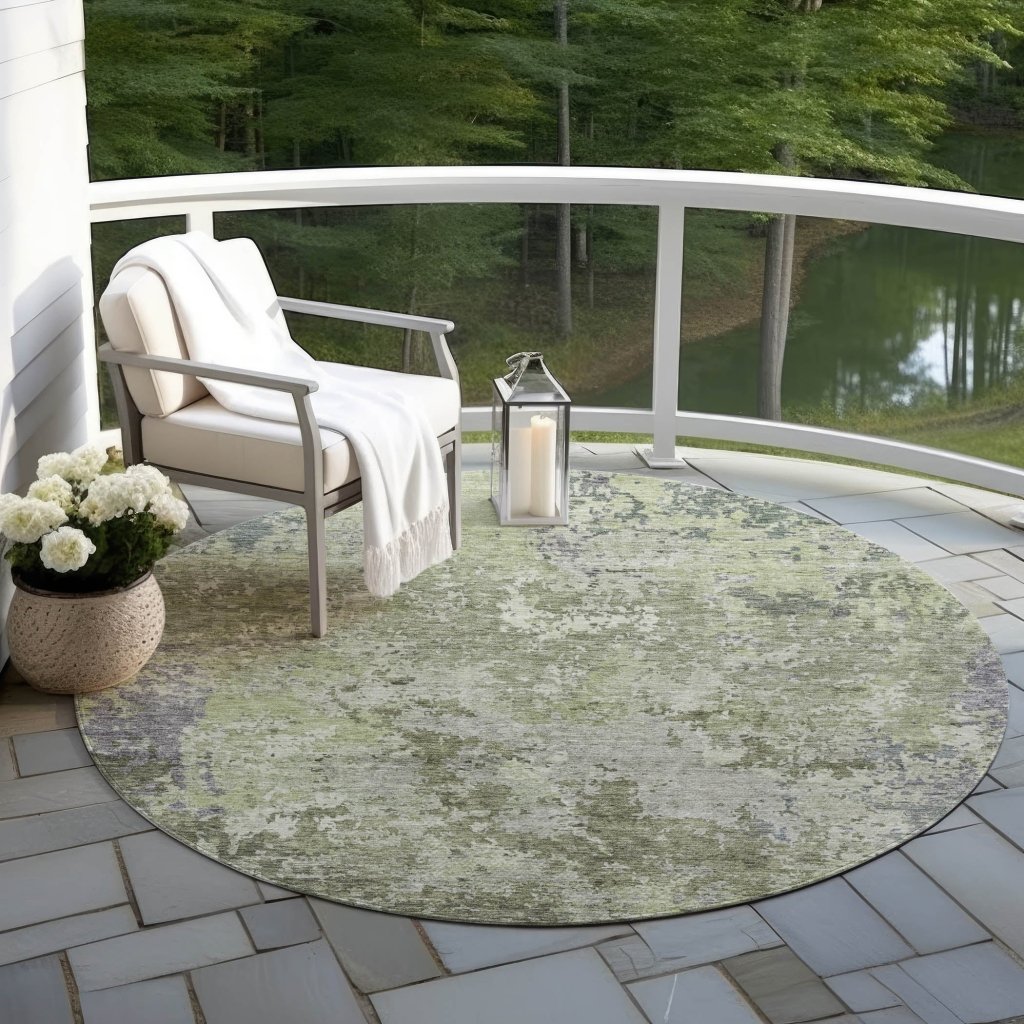 LOOMLAN Rugs Kairi Green Washable Indoor-Outdoor Rug