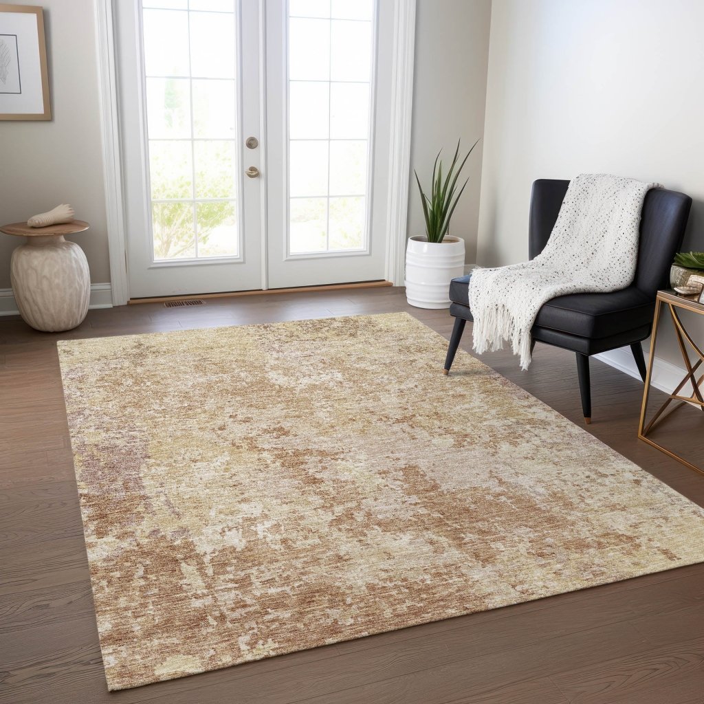 LOOMLAN Rugs Kairi Orange Washable Indoor-Outdoor Rug