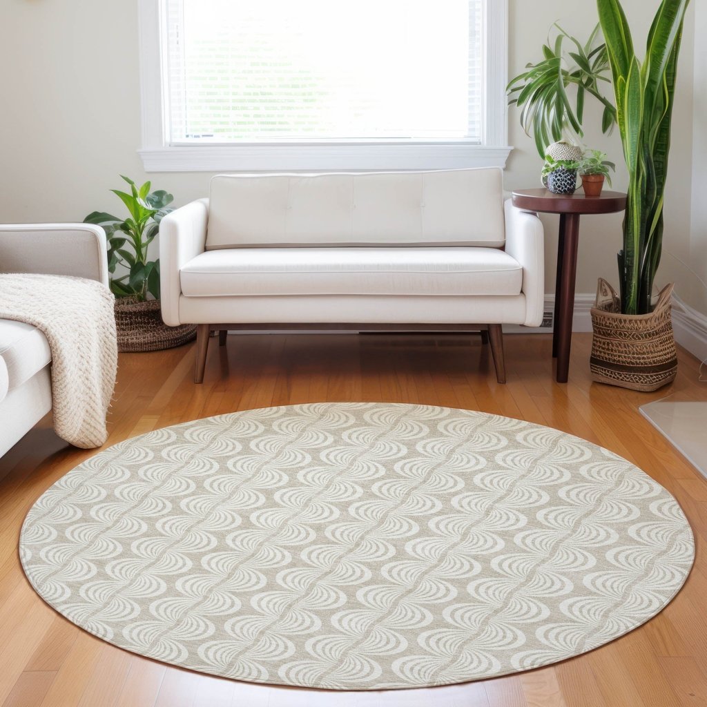 LOOMLAN Rugs Kairova Beige Washable Indoor-Outdoor Rug