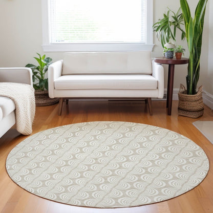 LOOMLAN Rugs Kairova Beige Washable Indoor-Outdoor Rug