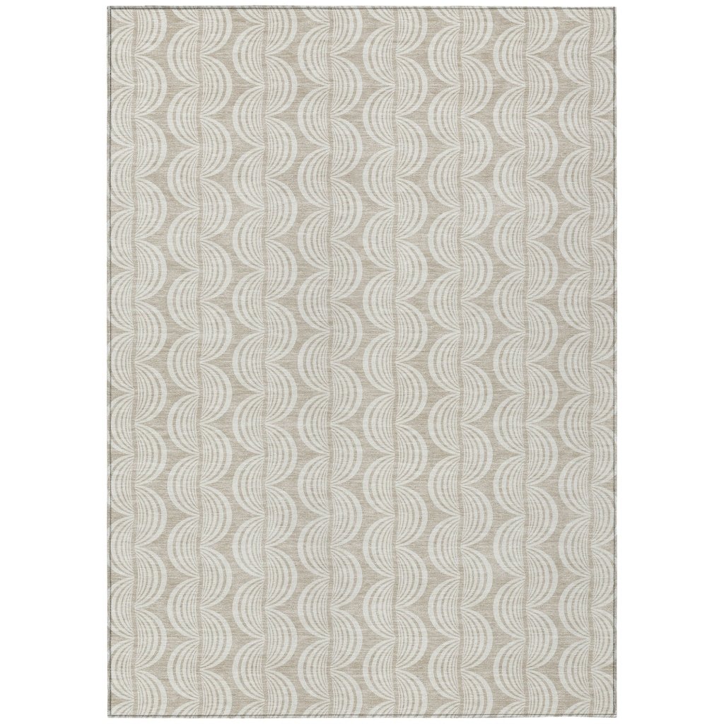 LOOMLAN Rugs Kairova Beige Washable Indoor-Outdoor Rug