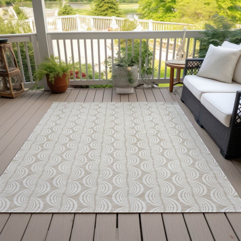 LOOMLAN Rugs Kairova Beige Washable Indoor-Outdoor Rug