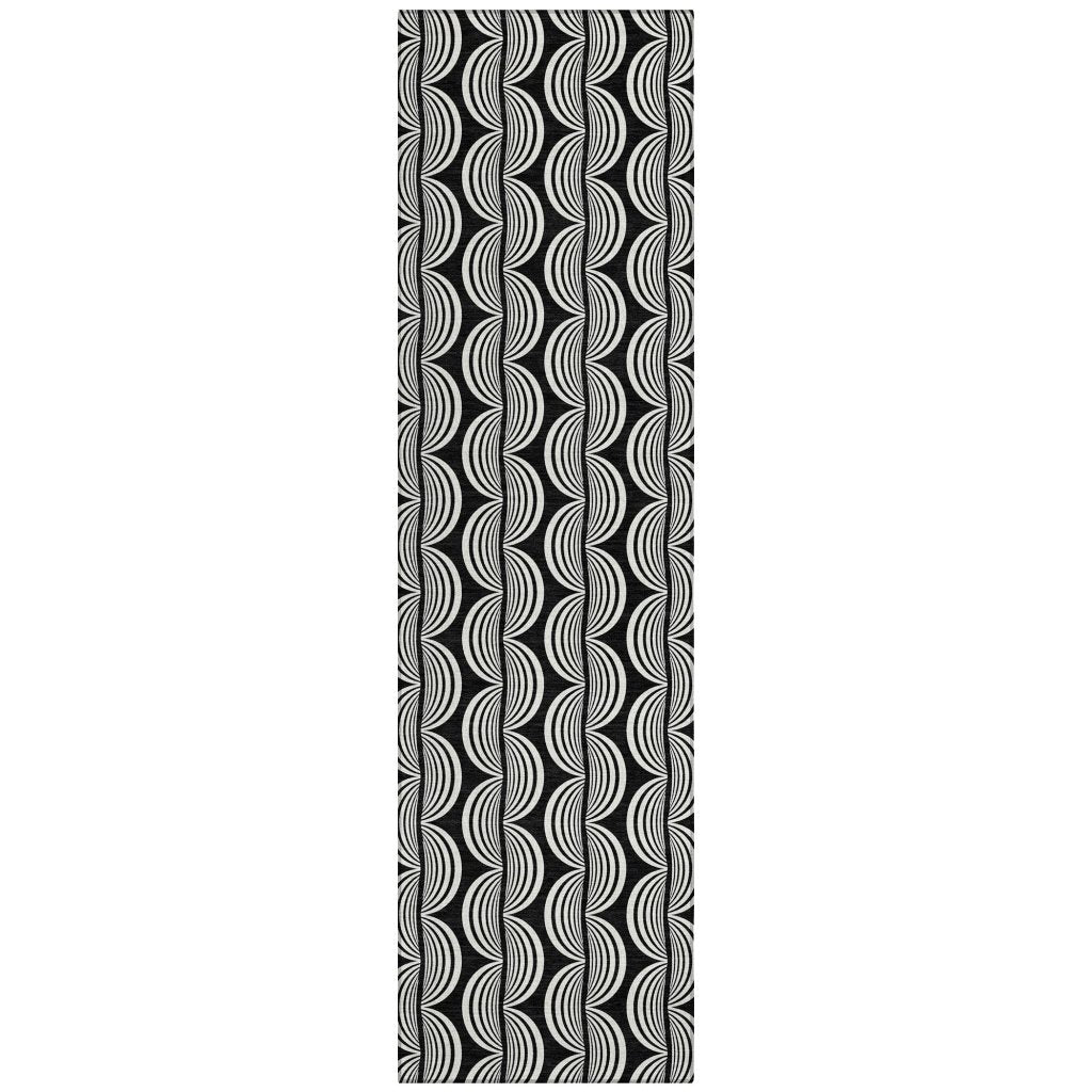 LOOMLAN Rugs Kairova Black Washable Indoor-Outdoor Rug