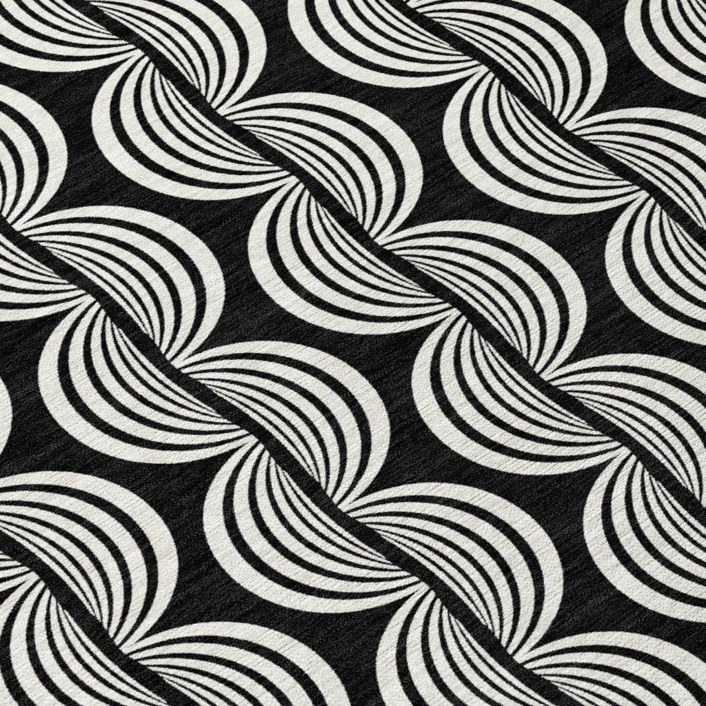 LOOMLAN Rugs Kairova Black Washable Indoor-Outdoor Rug
