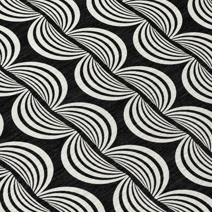 LOOMLAN Rugs Kairova Black Washable Indoor-Outdoor Rug
