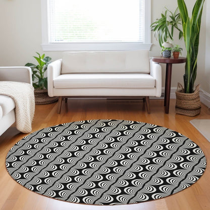 LOOMLAN Rugs Kairova Black Washable Indoor-Outdoor Rug