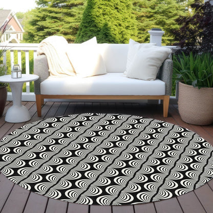 LOOMLAN Rugs Kairova Black Washable Indoor-Outdoor Rug
