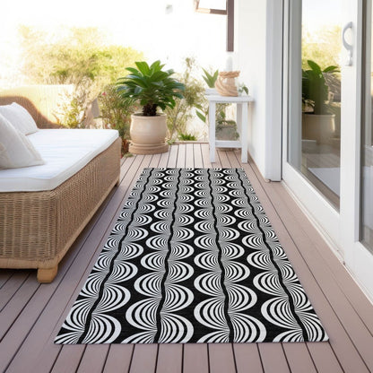 LOOMLAN Rugs Kairova Black Washable Indoor-Outdoor Rug