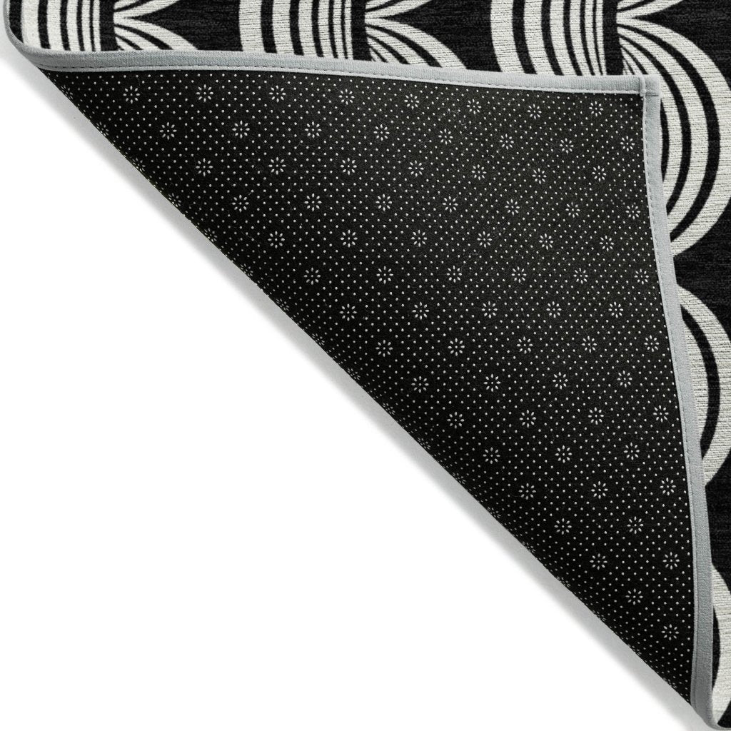 LOOMLAN Rugs Kairova Black Washable Indoor-Outdoor Rug