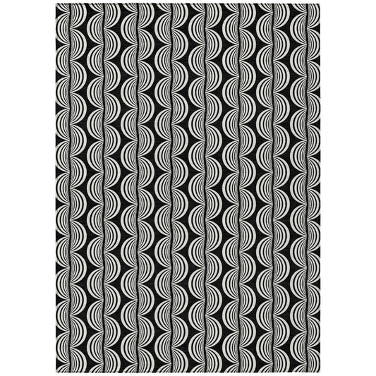 LOOMLAN Rugs Kairova Black Washable Indoor-Outdoor Rug