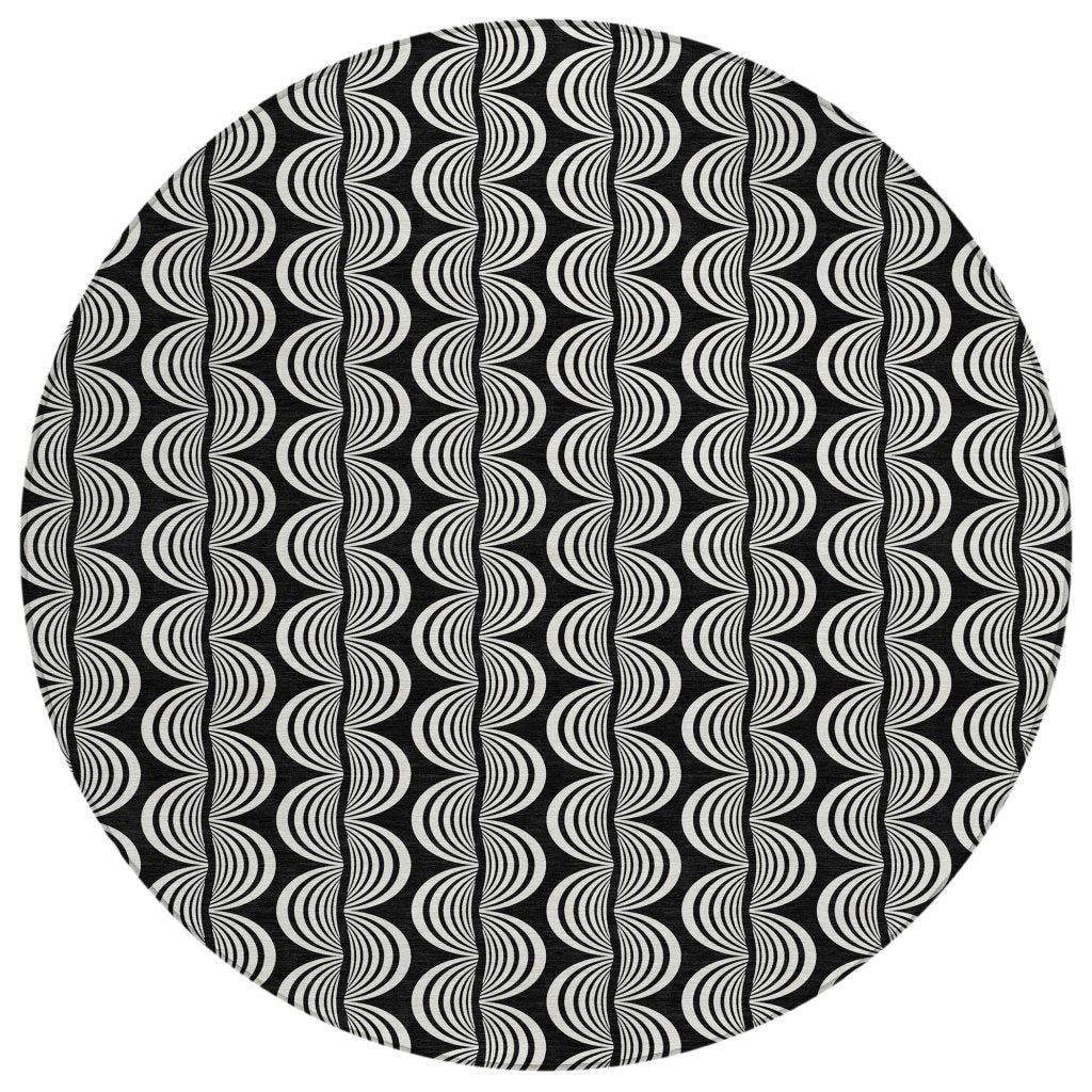 LOOMLAN Rugs Kairova Black Washable Indoor-Outdoor Rug