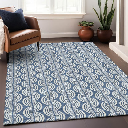 LOOMLAN Rugs Kairova Denim Washable Indoor-Outdoor Rug