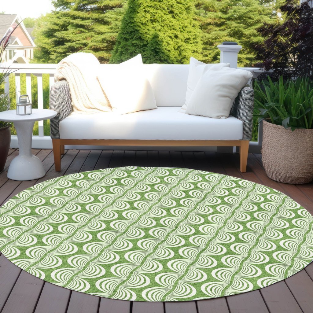 LOOMLAN Rugs Kairova Green Washable Indoor-Outdoor Rug