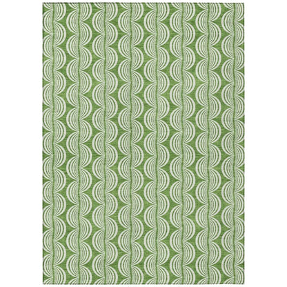 LOOMLAN Rugs Kairova Green Washable Indoor-Outdoor Rug