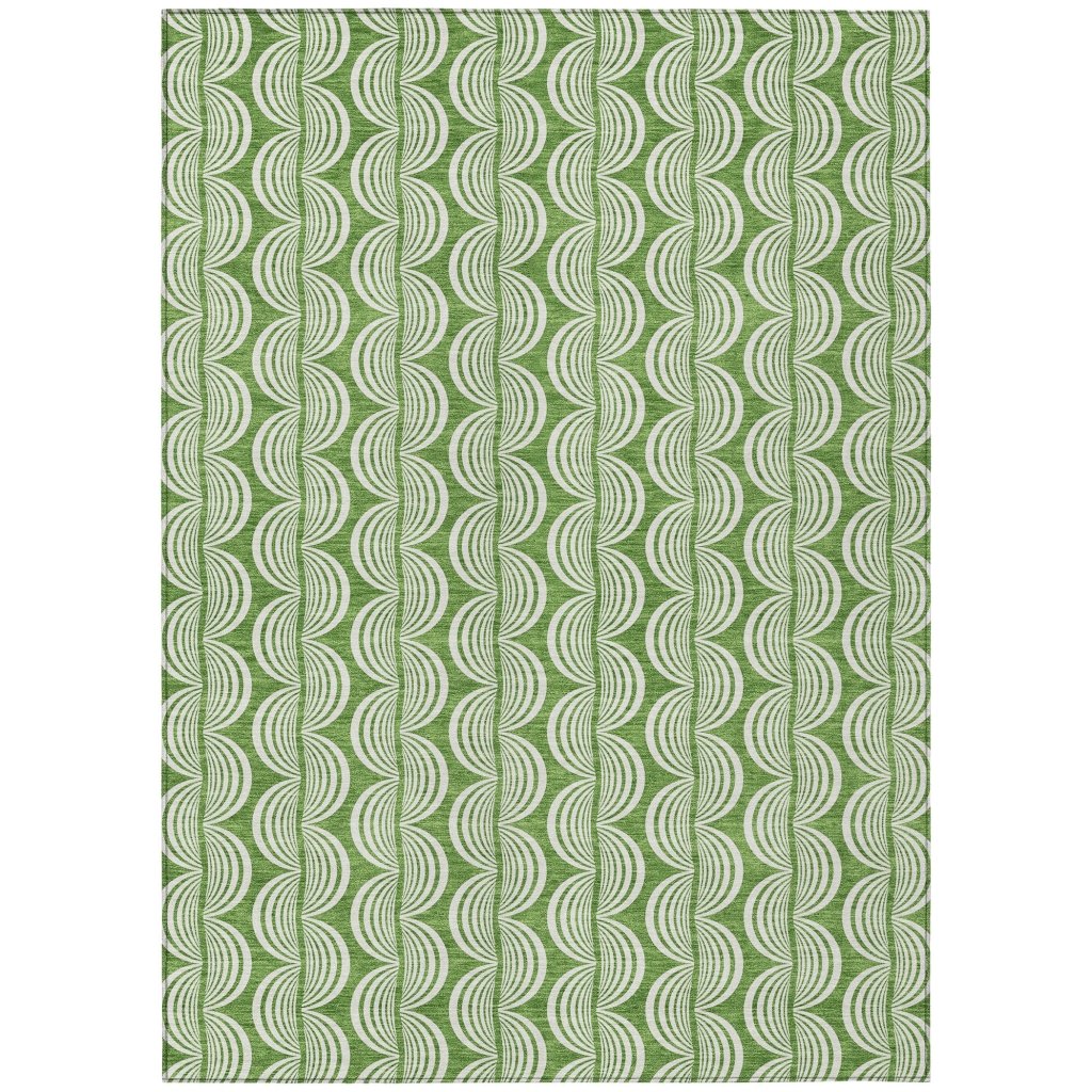 LOOMLAN Rugs Kairova Green Washable Indoor-Outdoor Rug