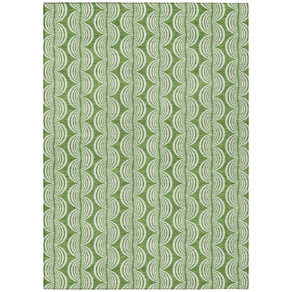 LOOMLAN Rugs Kairova Green Washable Indoor-Outdoor Rug