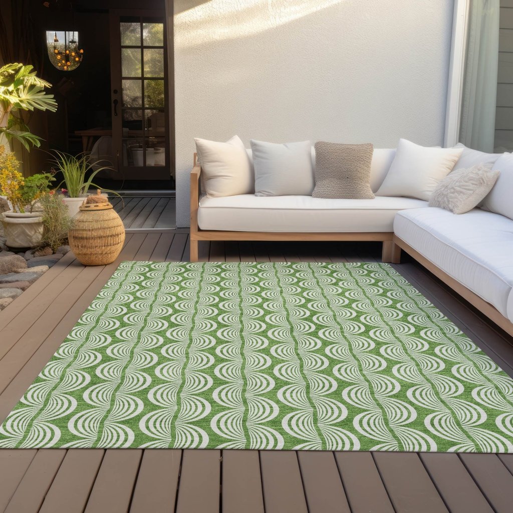 LOOMLAN Rugs Kairova Green Washable Indoor-Outdoor Rug