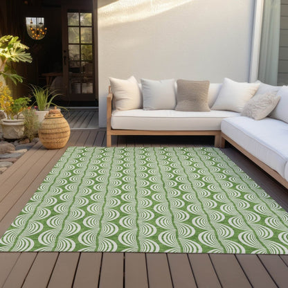 LOOMLAN Rugs Kairova Green Washable Indoor-Outdoor Rug