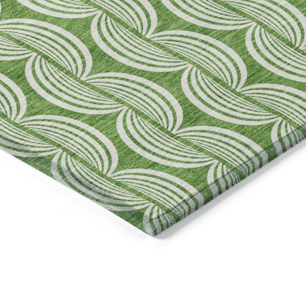LOOMLAN Rugs Kairova Green Washable Indoor-Outdoor Rug