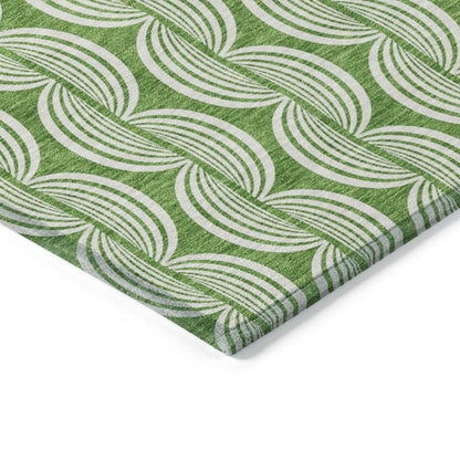 LOOMLAN Rugs Kairova Green Washable Indoor-Outdoor Rug