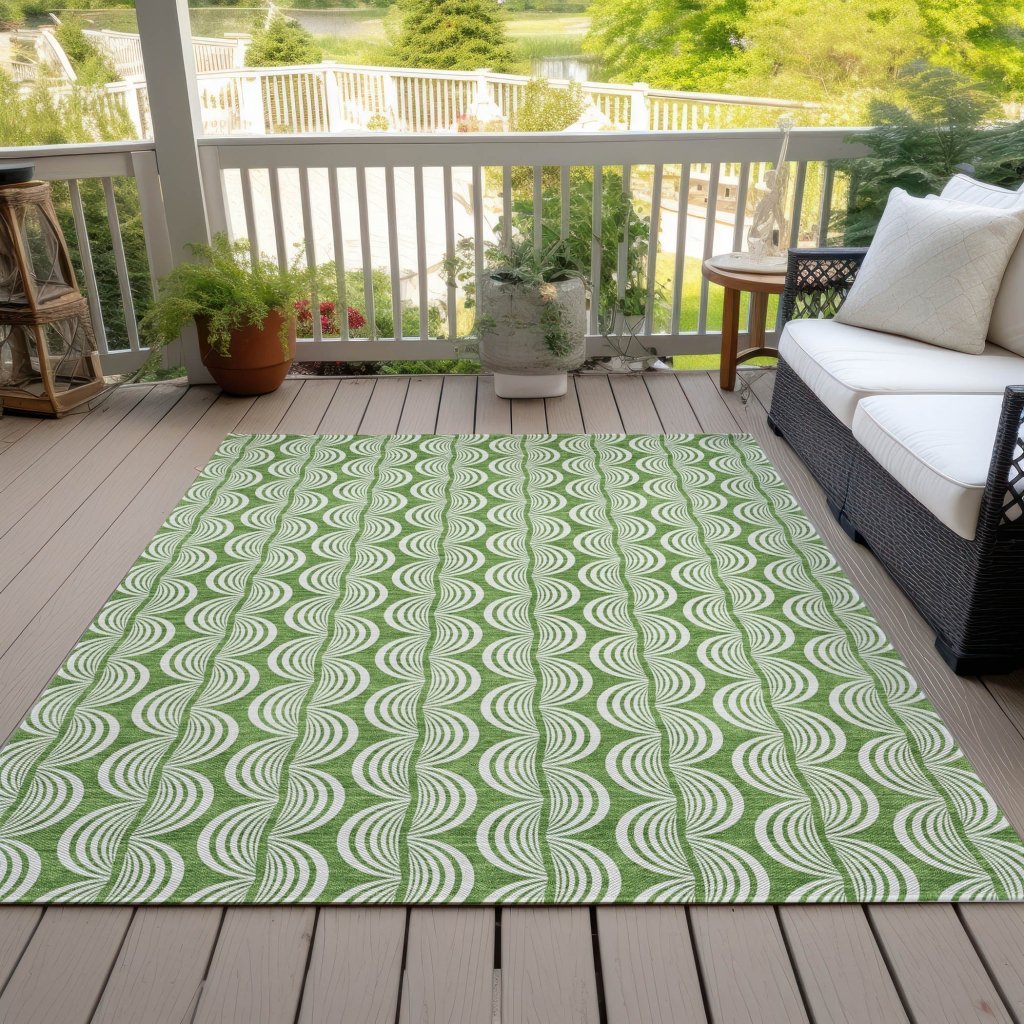 LOOMLAN Rugs Kairova Green Washable Indoor-Outdoor Rug