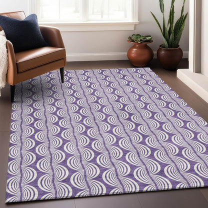 LOOMLAN Rugs Kairova Purple Washable Indoor-Outdoor Rug