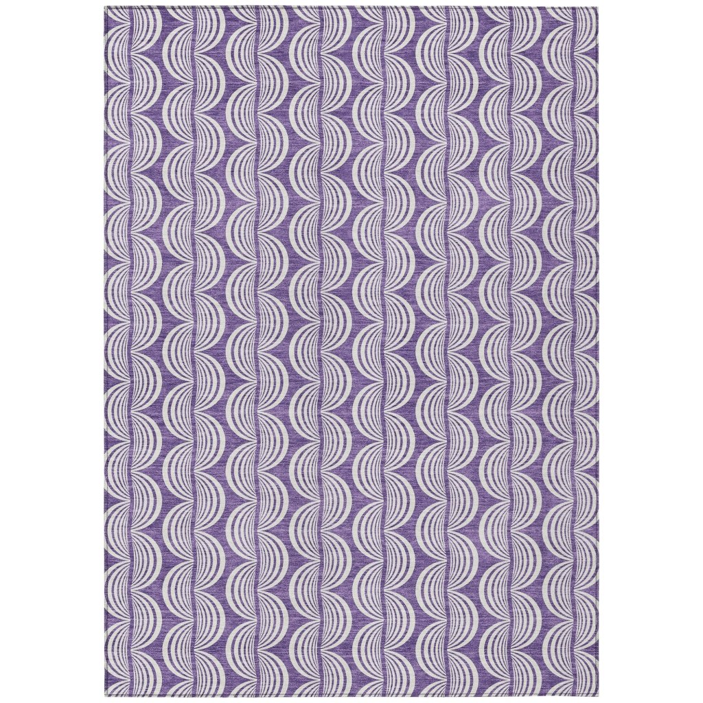 LOOMLAN Rugs Kairova Purple Washable Indoor-Outdoor Rug