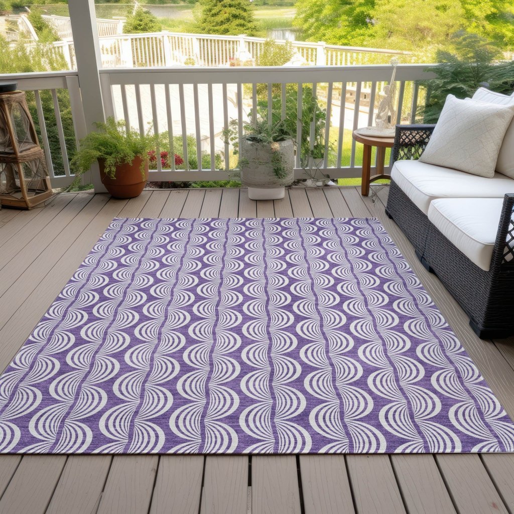 LOOMLAN Rugs Kairova Purple Washable Indoor-Outdoor Rug
