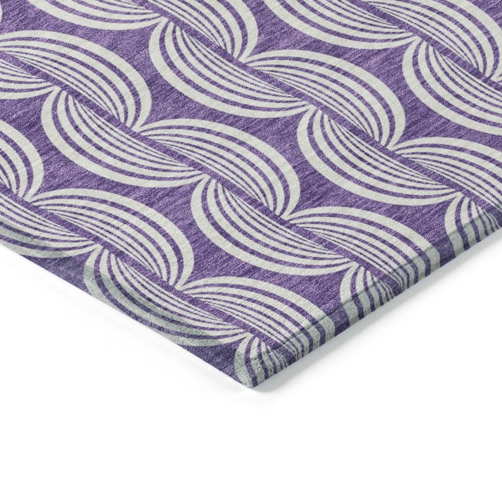 LOOMLAN Rugs Kairova Purple Washable Indoor-Outdoor Rug