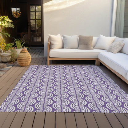 LOOMLAN Rugs Kairova Purple Washable Indoor-Outdoor Rug