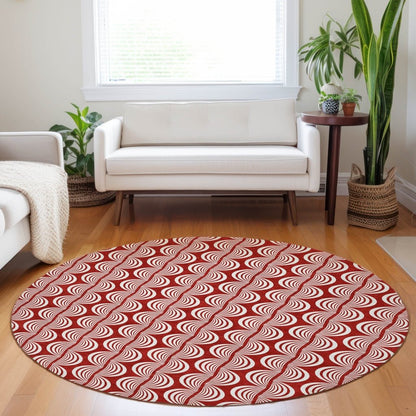 LOOMLAN Rugs Kairova Red Washable Indoor-Outdoor Rug