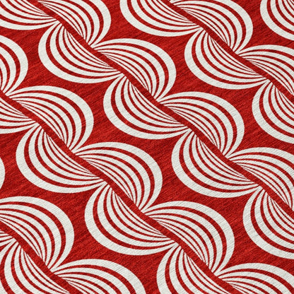 LOOMLAN Rugs Kairova Red Washable Indoor-Outdoor Rug