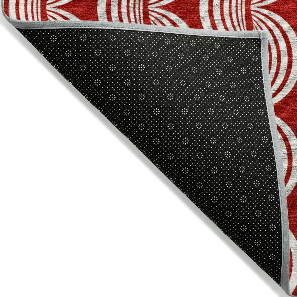 LOOMLAN Rugs Kairova Red Washable Indoor-Outdoor Rug